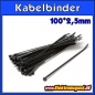 Preview: Kabelbinder 100 x 2,5mm schwarz