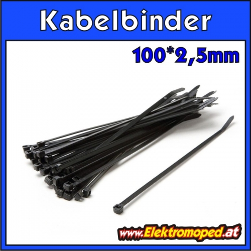 Kabelbinder 100 x 2,5mm schwarz