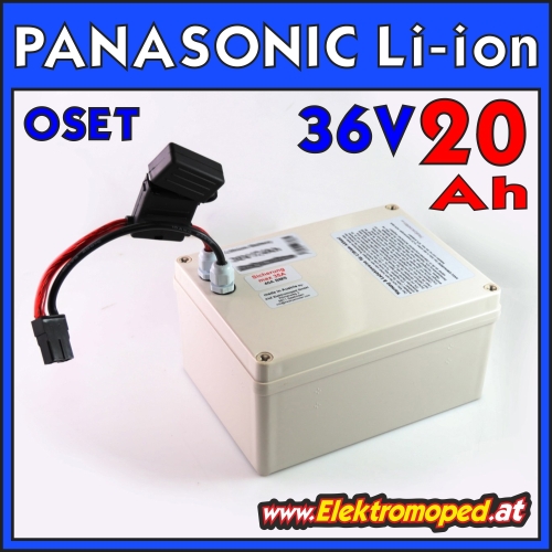 36V 20Ah PANASONIC Lithium Batterie - Li-Ion Batterie - OSET
