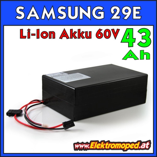 60V 43Ah SAMSUNG 29E Lithium Batterie - Li-Ion 2580Wh