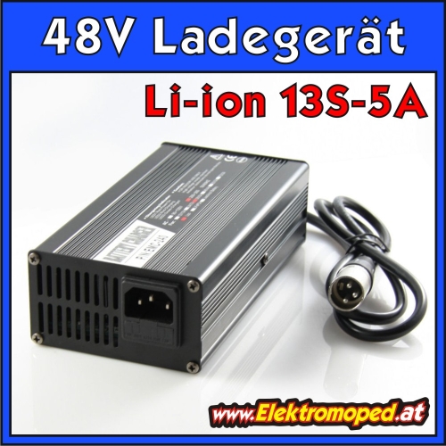48V 5A Lithium Li-ion 13S Ladegerät Output 54,6V
