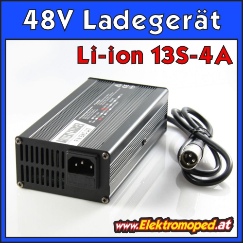 48V 4A Lithium Li-ion 13S Ladegerät Output 54,6V