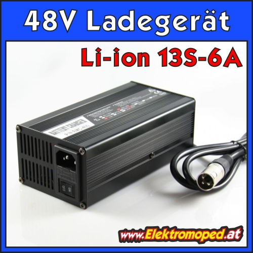 48V 6A Lithium Li-ion 13S Ladegerät Output 54,6V
