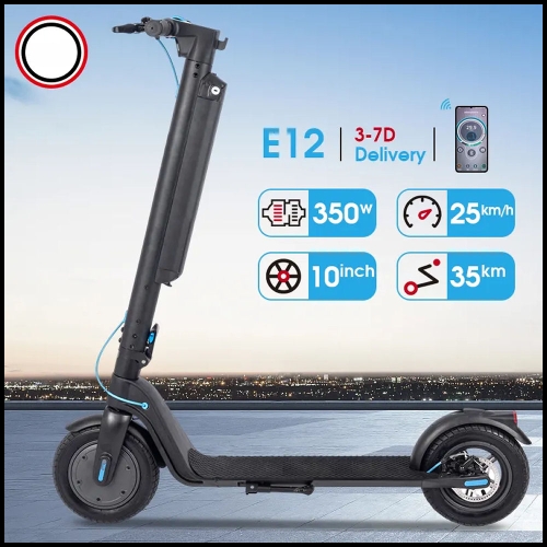 Mini electric scooter E12 350W easily foldable with bicycle approval