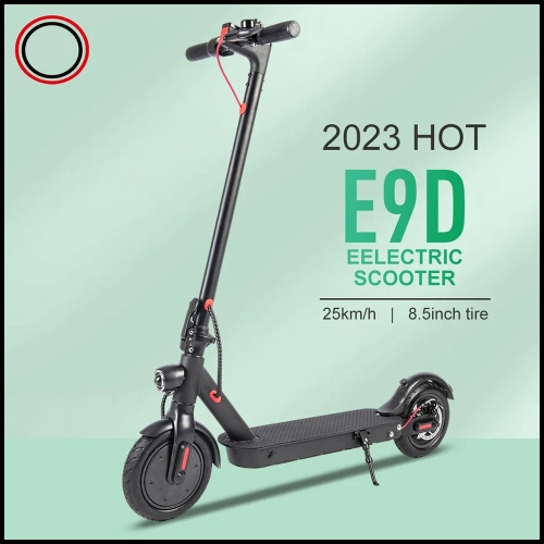Mini electric scooter E9DPlus 350W easily foldable with bicycle approval