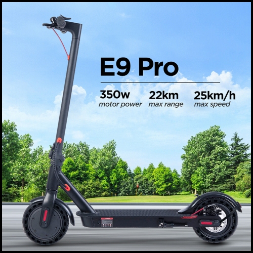 Mini electric scooter E9PRO 300W easily foldable with bicycle approval