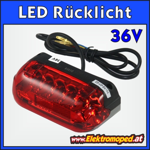 LED Rücklicht mit Bremslicht-Funktion 36V