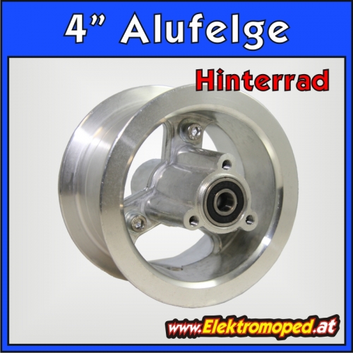 4" Alufelge - 2teilig - Hinterrad - Silber