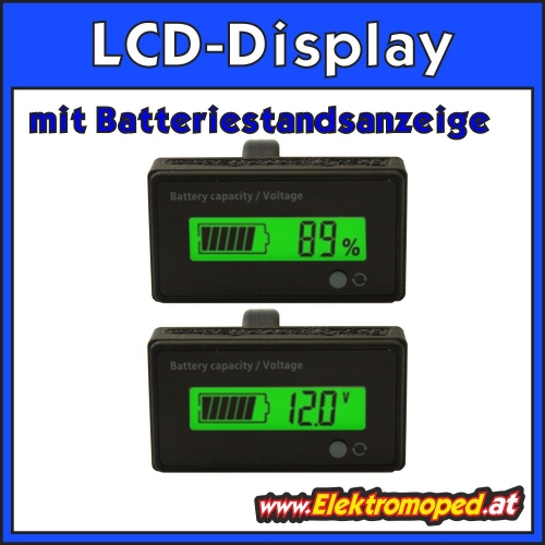 LCD Display mit Batteriestandsanzeige für 12V - 60V Batterien