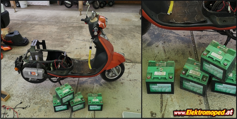 Elektro Scooter, eBikes, Li-ion Batterien und mehr - IO-Florenz umbau von  Blei auf Li-ion Batterie